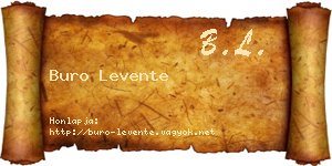 Buro Levente névjegykártya